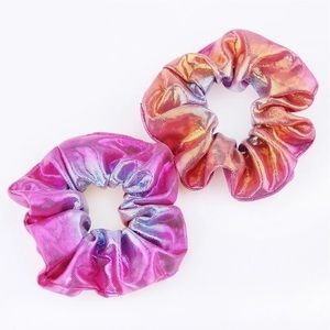 BOGO Rose and Melon Metallic Reversible Scrunchy